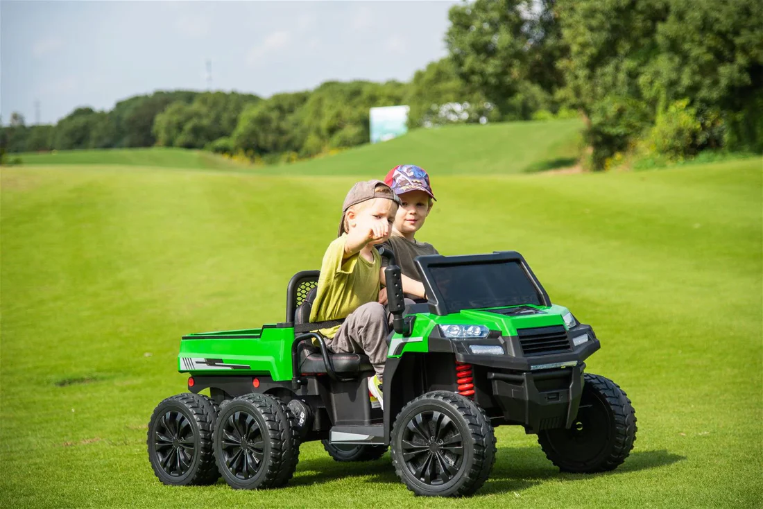 24V 6 Wheeler Tractor Trailer 2 Seater Ride-on with Dump Cart and Parental Remote - Image 12