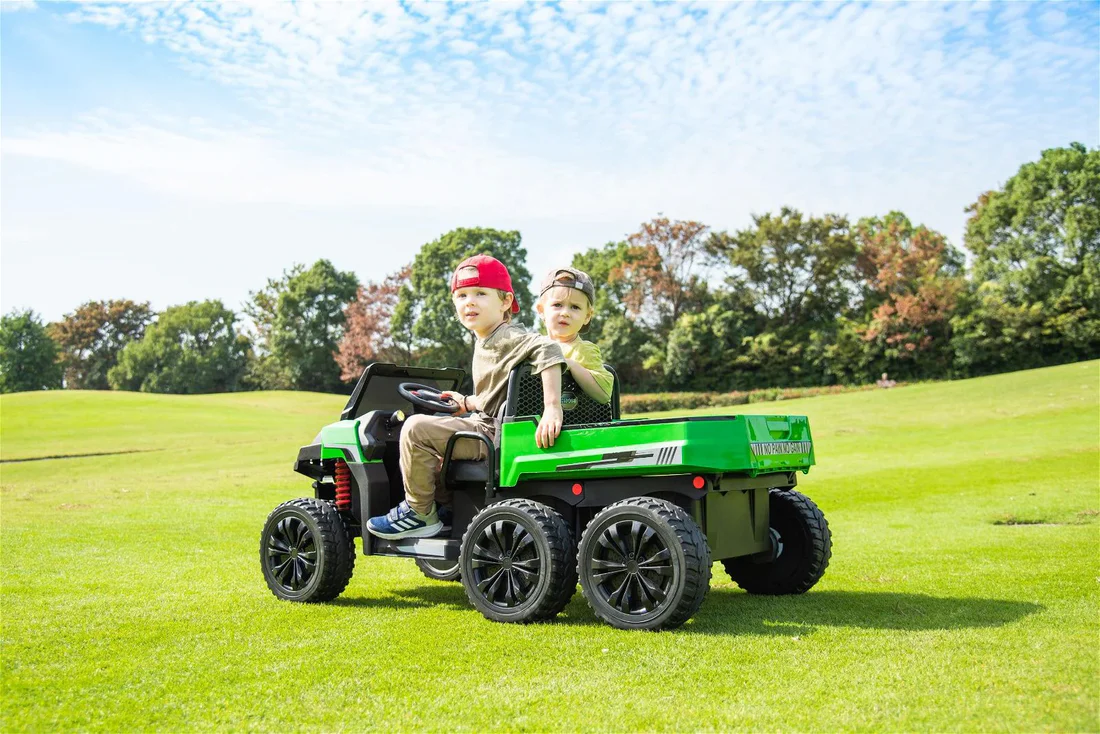 24V 6 Wheeler Tractor Trailer 2 Seater Ride-on with Dump Cart and Parental Remote - Image 15